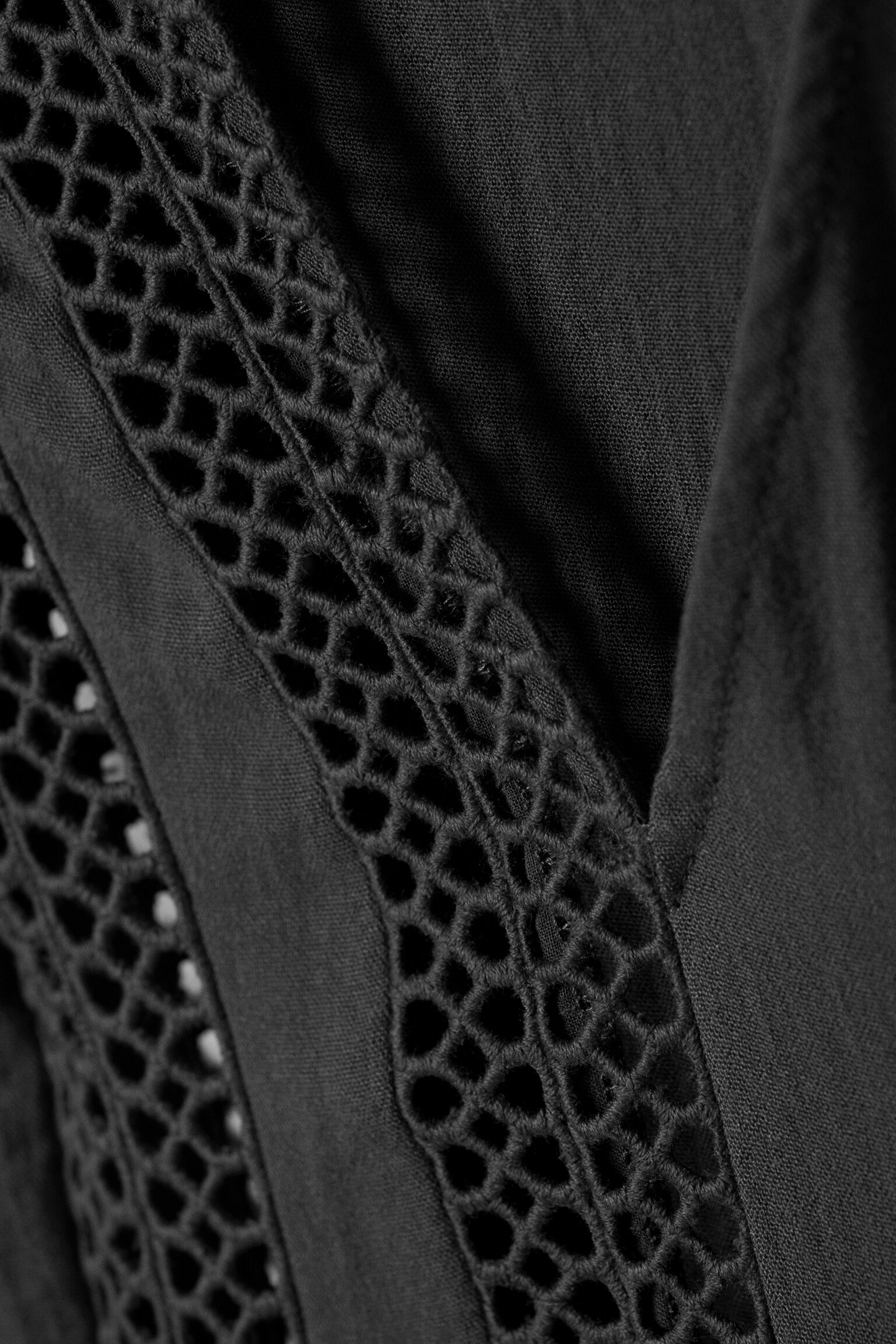 Vestido Comprido Decotado com Painéis Transparentes - Cinzento-escuro - 3