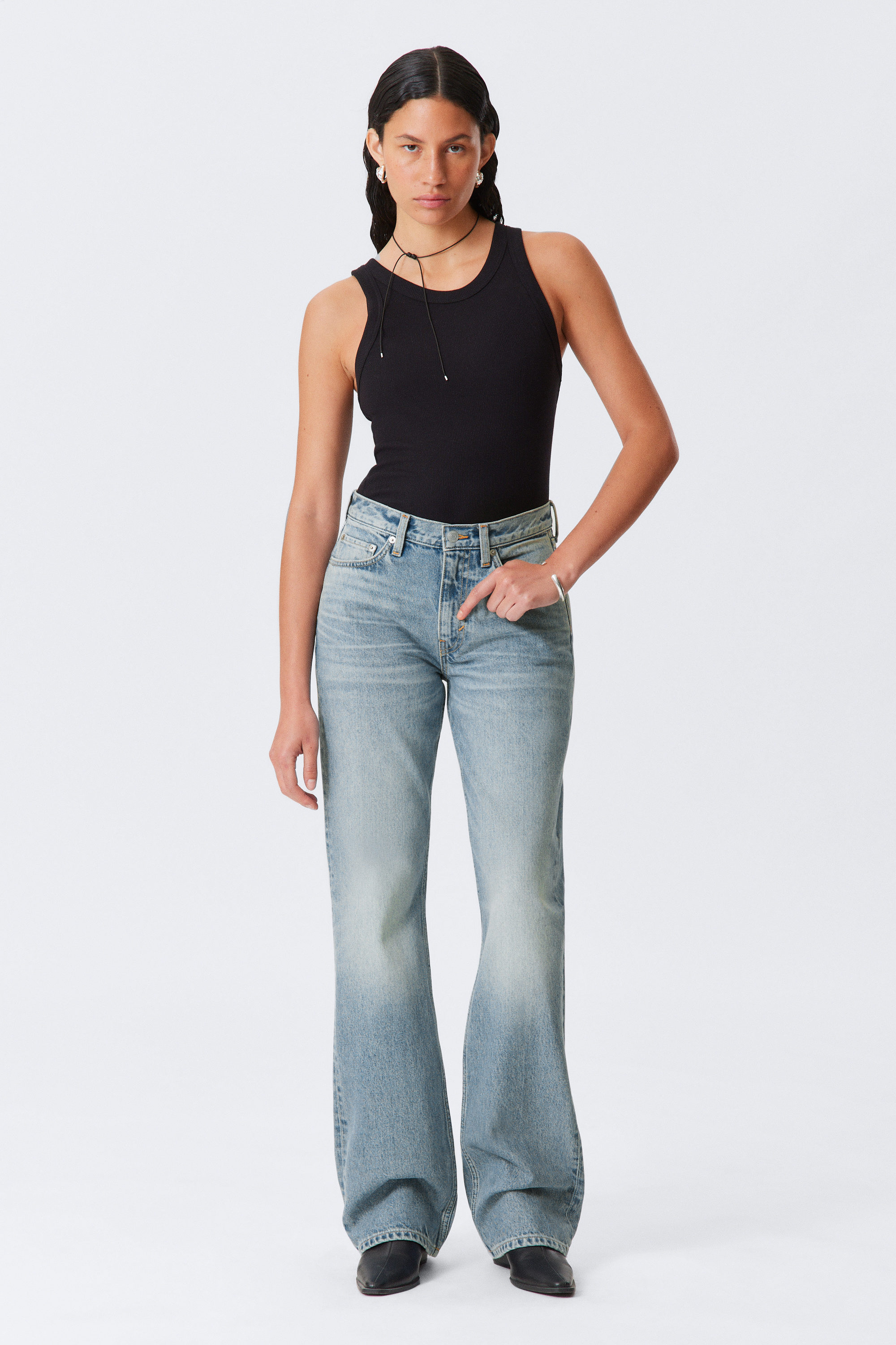 Seventeen Blue - Medium Blue - Moon Mid Rise Regular Bootcut Leg Jeans - 1