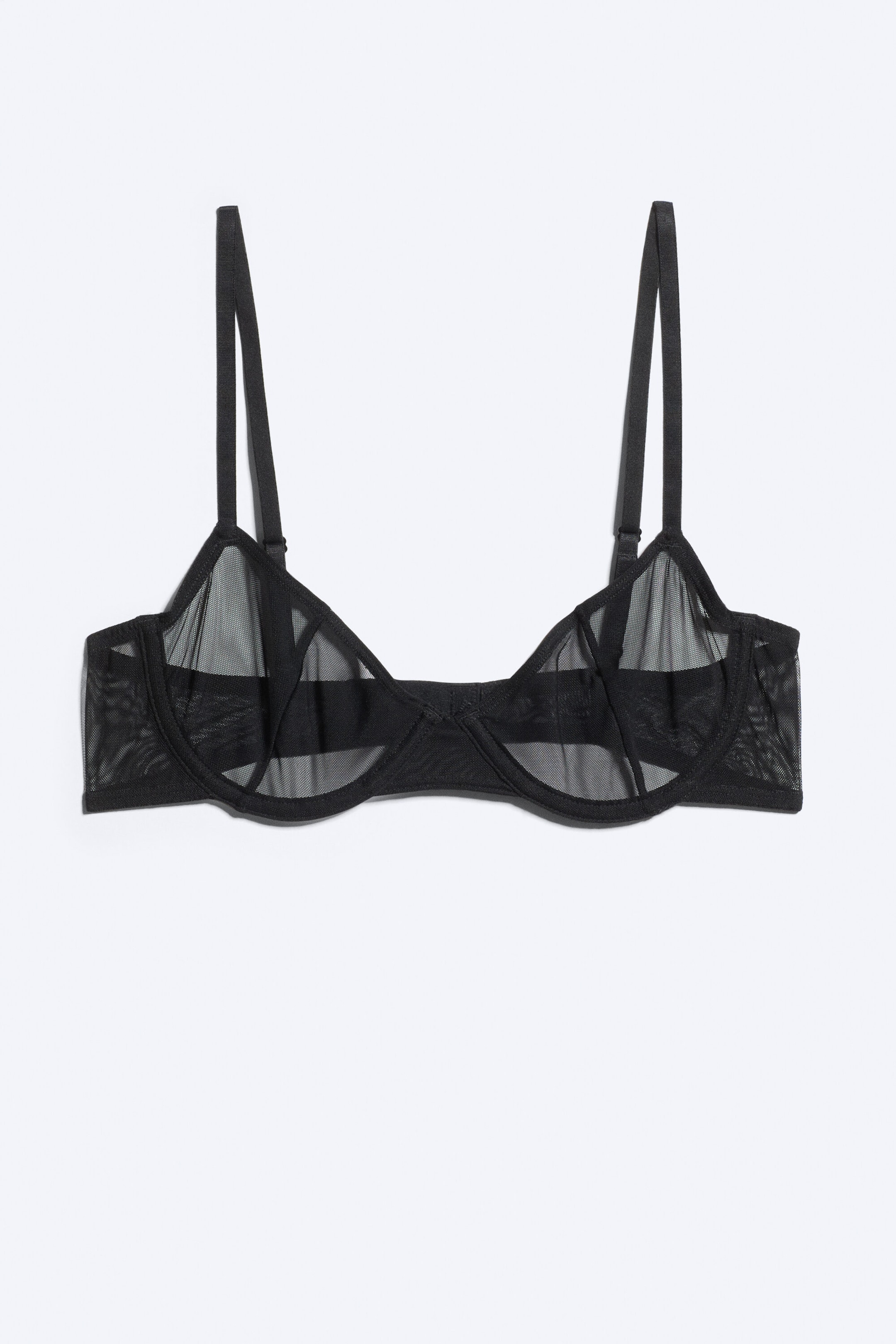 Black Mesh - Sheer wire bra - 0