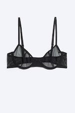 Black Mesh - Sheer wire bra - 0