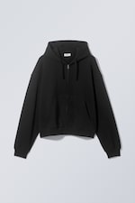 Black - Stan Boxy Zip Hoodie - 0