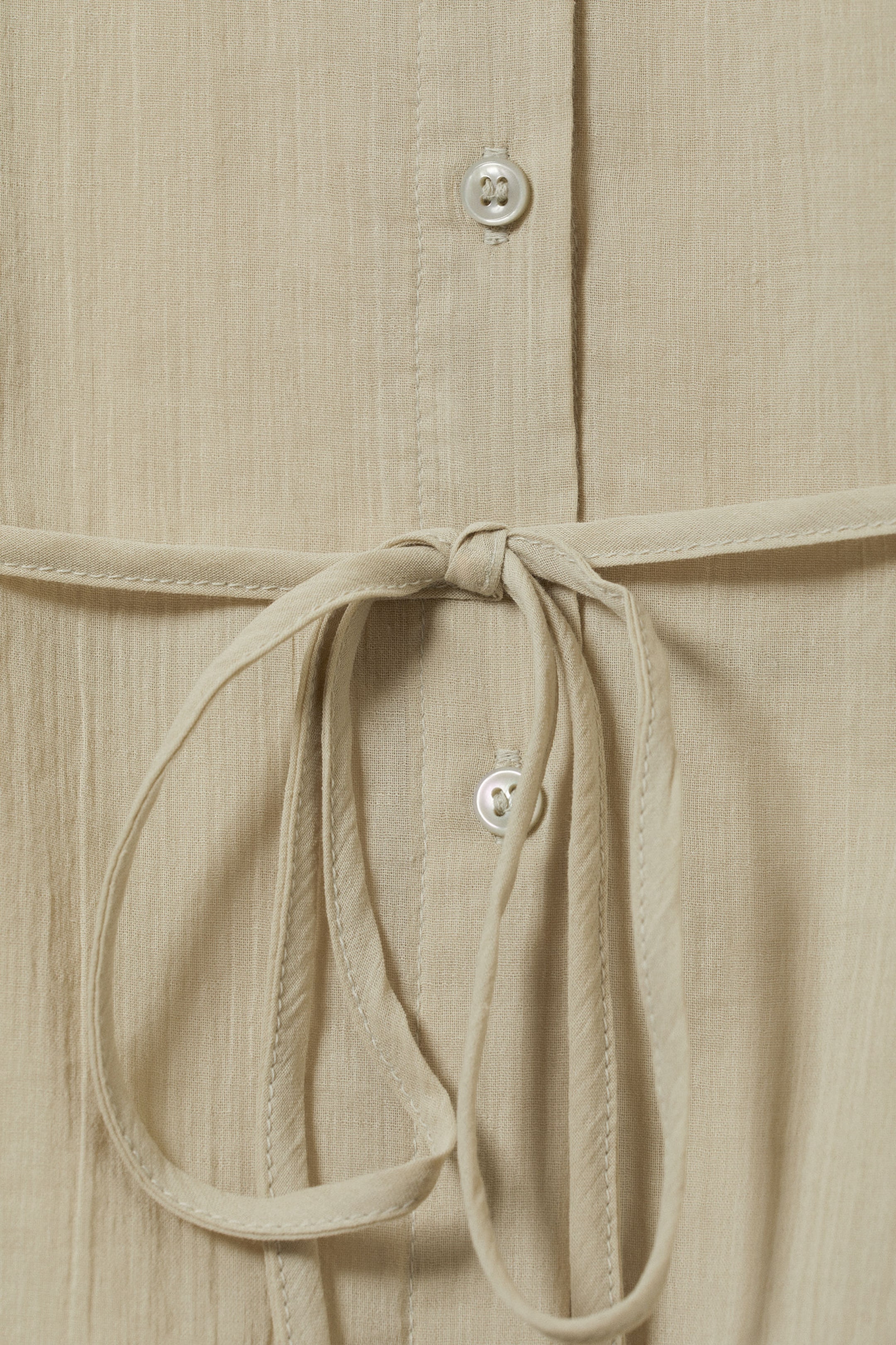Dusty Beige - Sheer Fitted Strap Shirt - 2