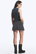 Black - Flared Mid-Rise Mini Skirt - 3