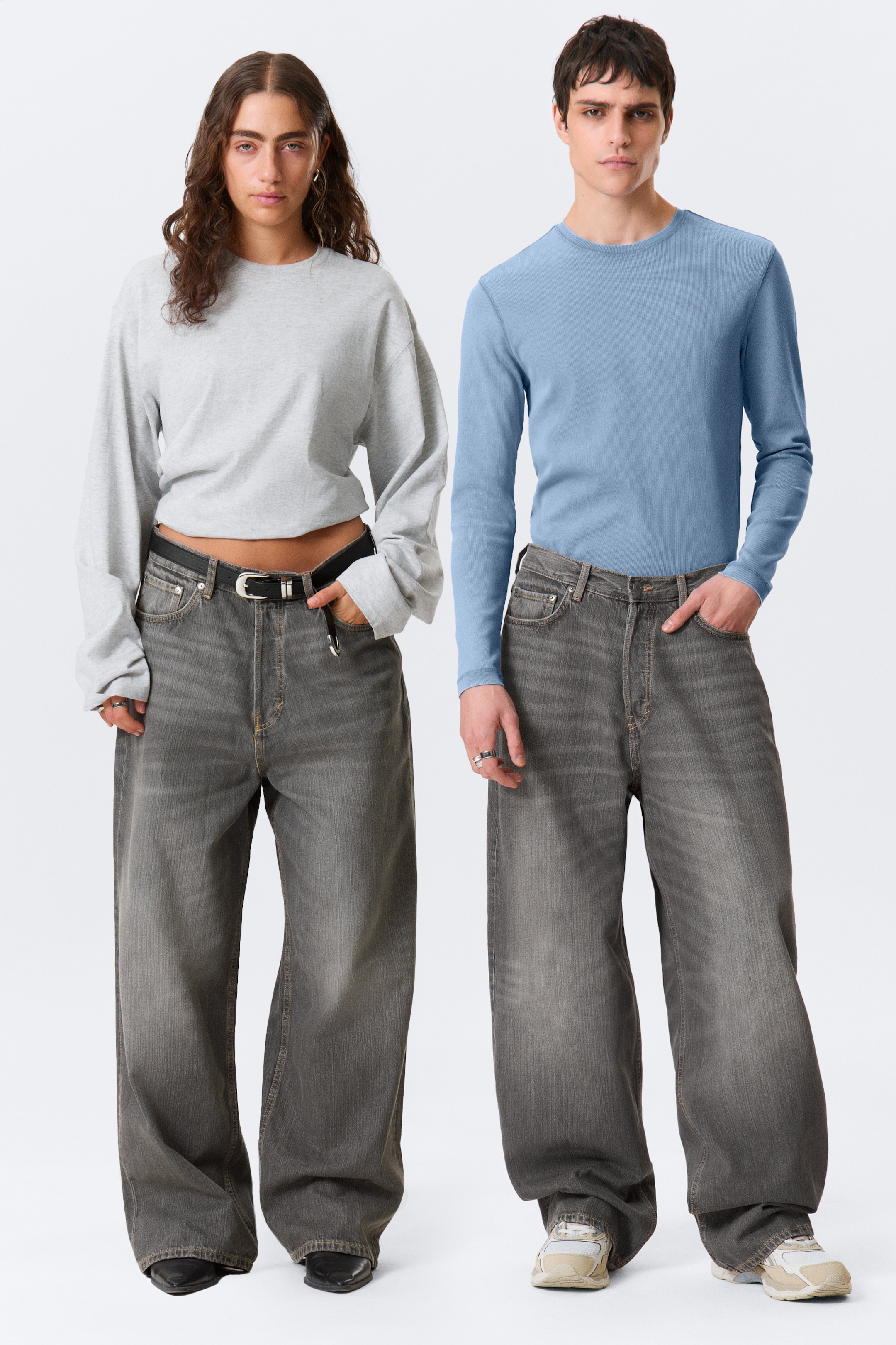 Ingrandisci l'immagine: Astro Loose Baggy Leg Jeans - Mine Grey - UOMO | H&M CH 1