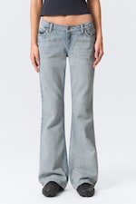 Brick Blue - Light Blue - Nova Low Rise Slim Bootcut Leg Jeans - 1