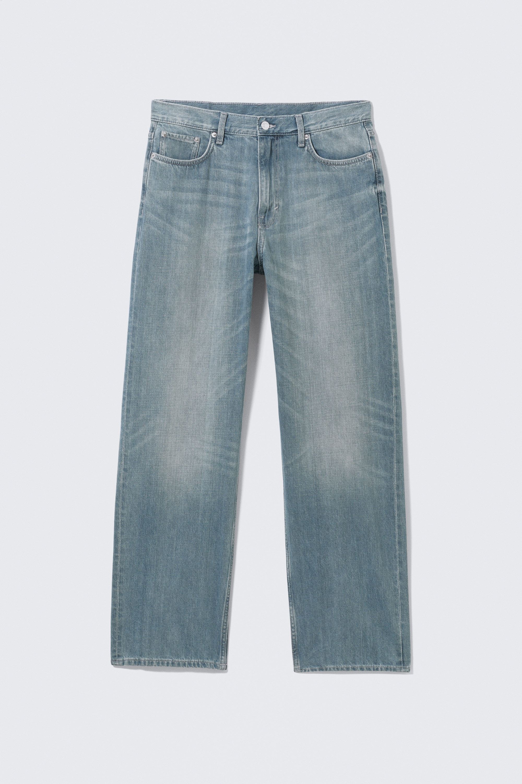 Gloria Blue - Bleu moyen - Jean droit ample taille mi-haute Galaxy - 11