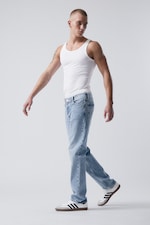 Blue Medium Dusty - Klean mid waist regular straight jeans - 2