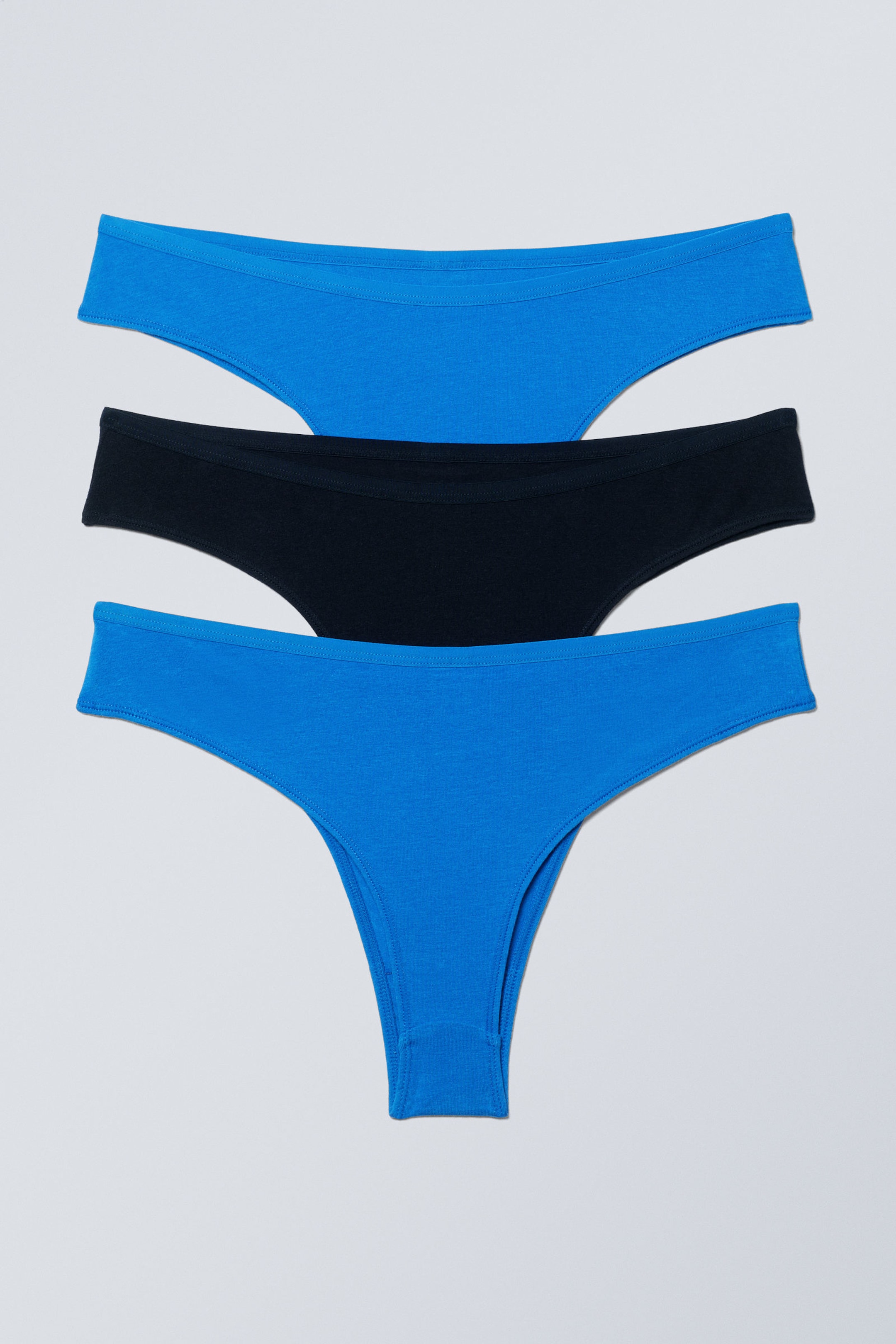 Bright Blue/Black - 3-pack Inez Brazilian Cotton Briefs - 1