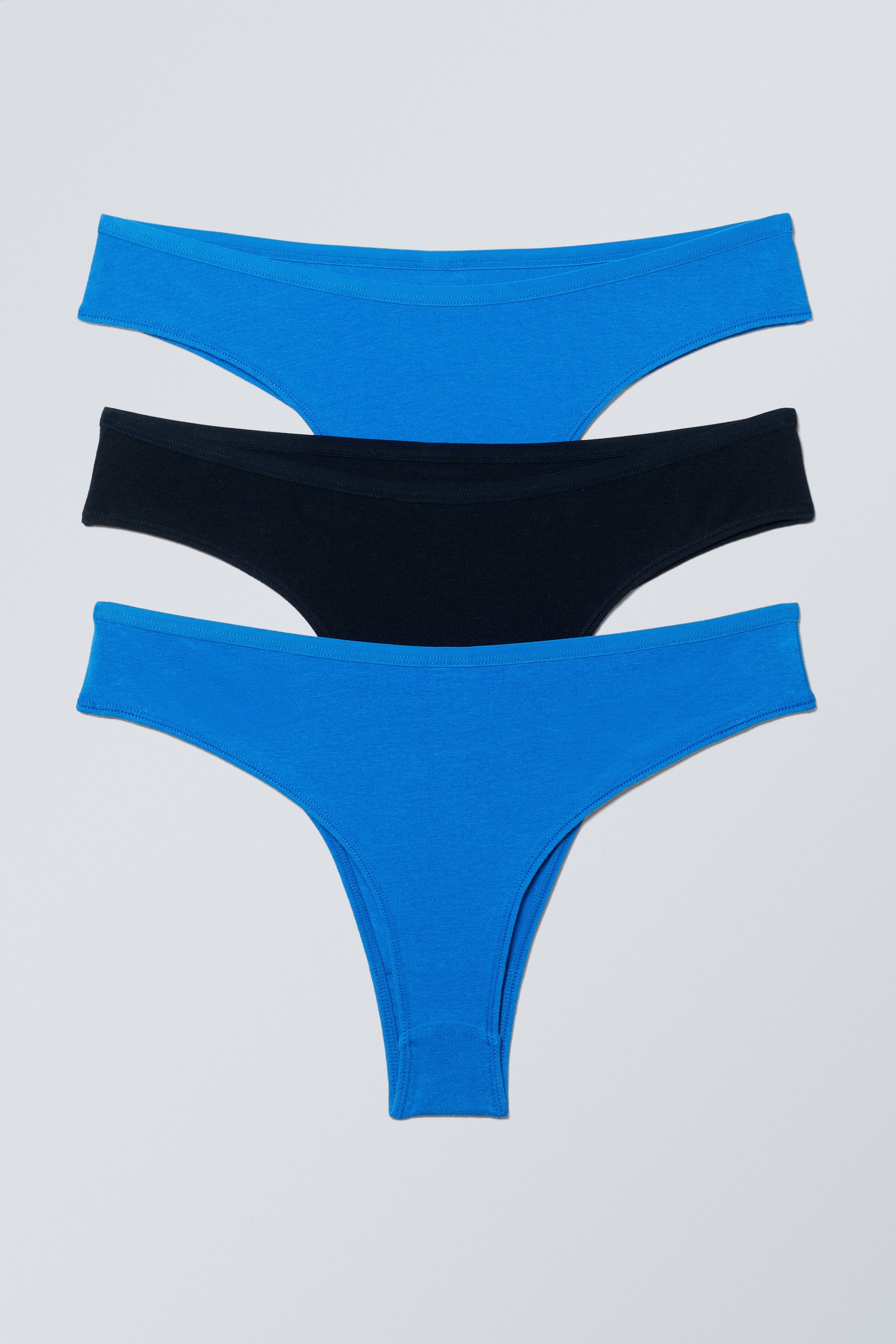 Bright Blue/Black - 3-pack Inez Brazilian Cotton Briefs - 1