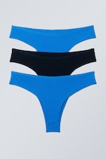Bright Blue/Black - 3-pack Inez Brazilian Cotton Briefs - 1