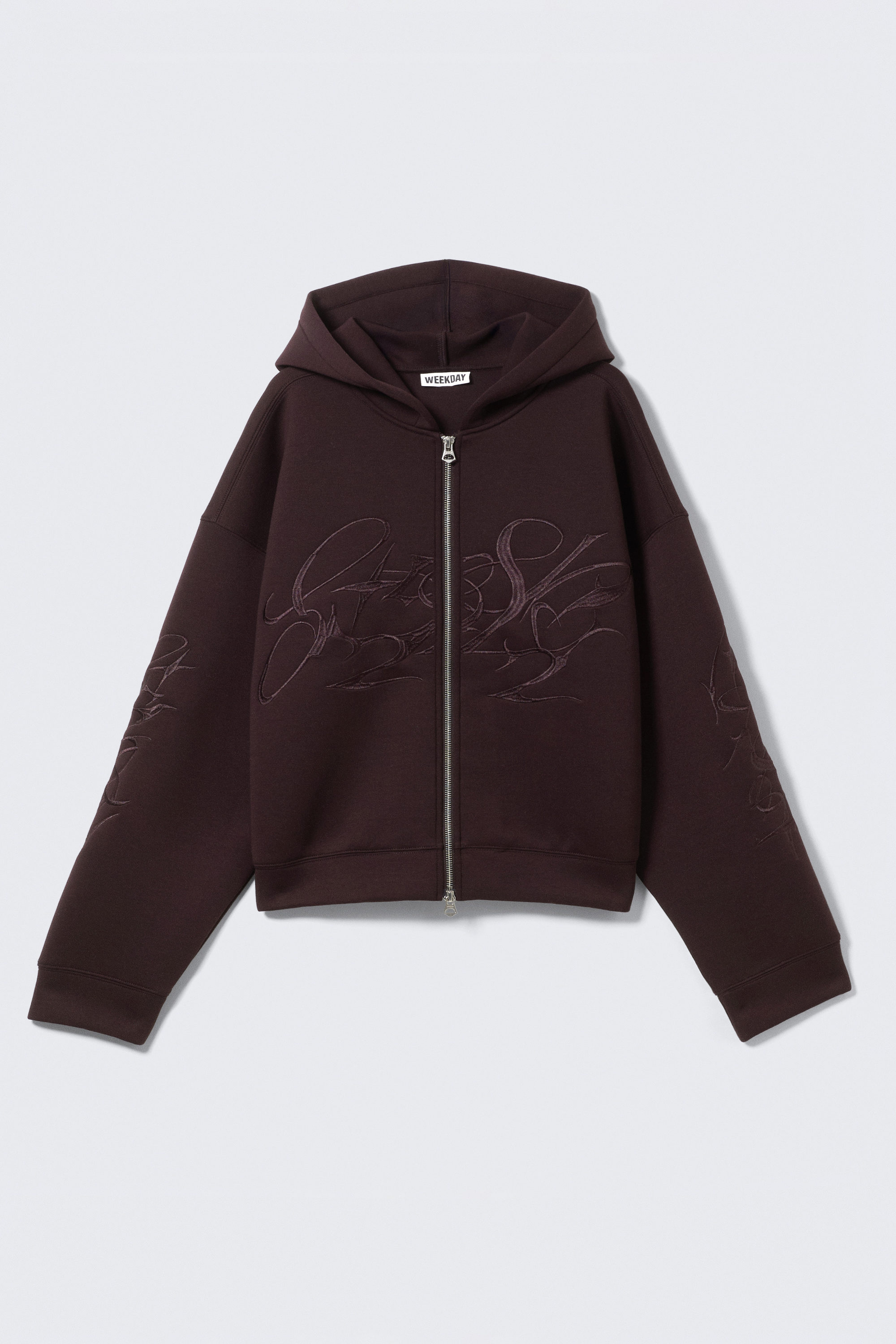 Dark Purple - Simon Graphic Scuba Zip Hoodie - 5