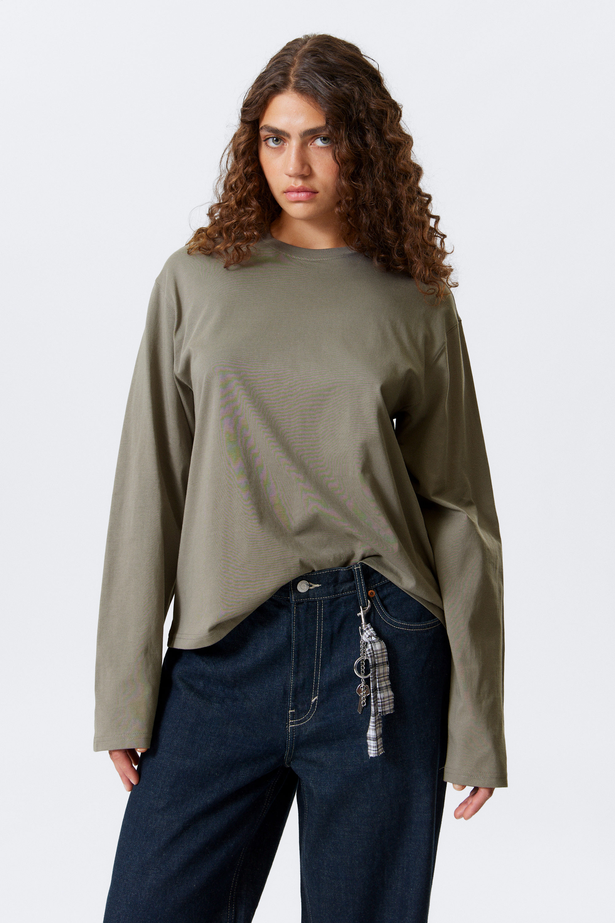 Grau - Boxy Longsleeve aus Baumwolle - 1