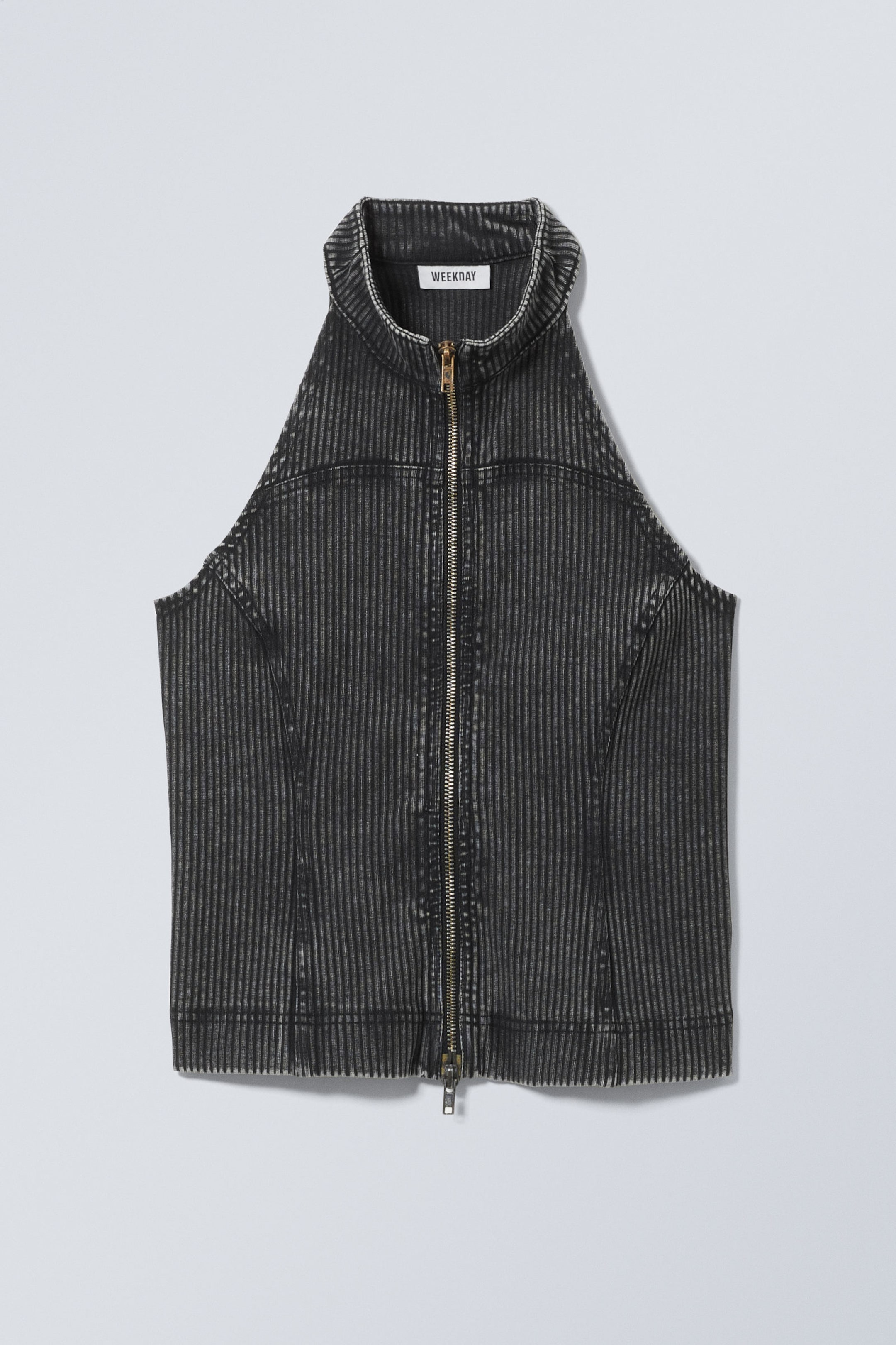 Washed Black - Washed Cotton Zip Top - 0