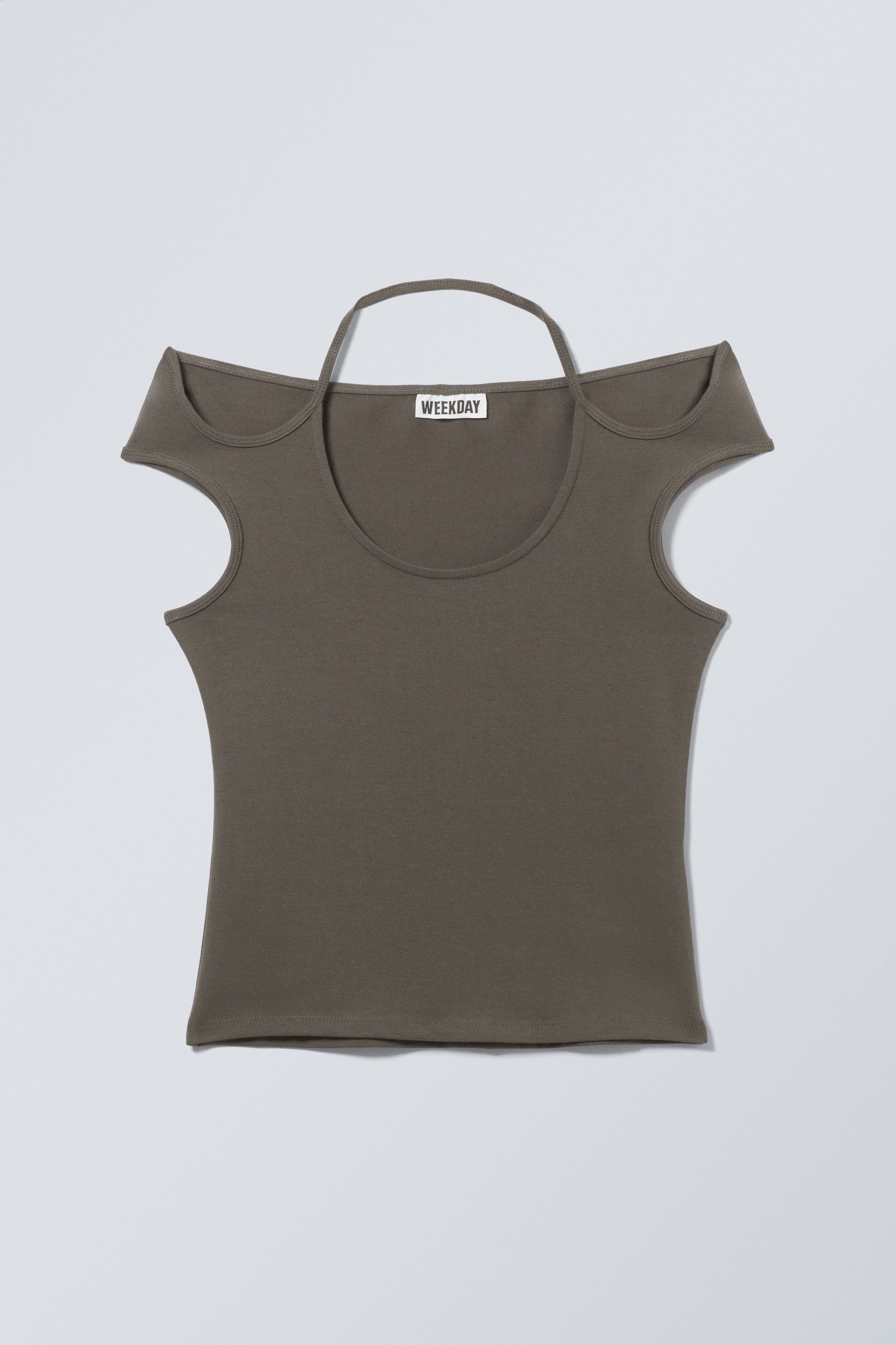 Größeres Bild ansehen: Kurzärmeliges Neckholder-Top - Dunkelgrau - Ladies | H&M DE 1