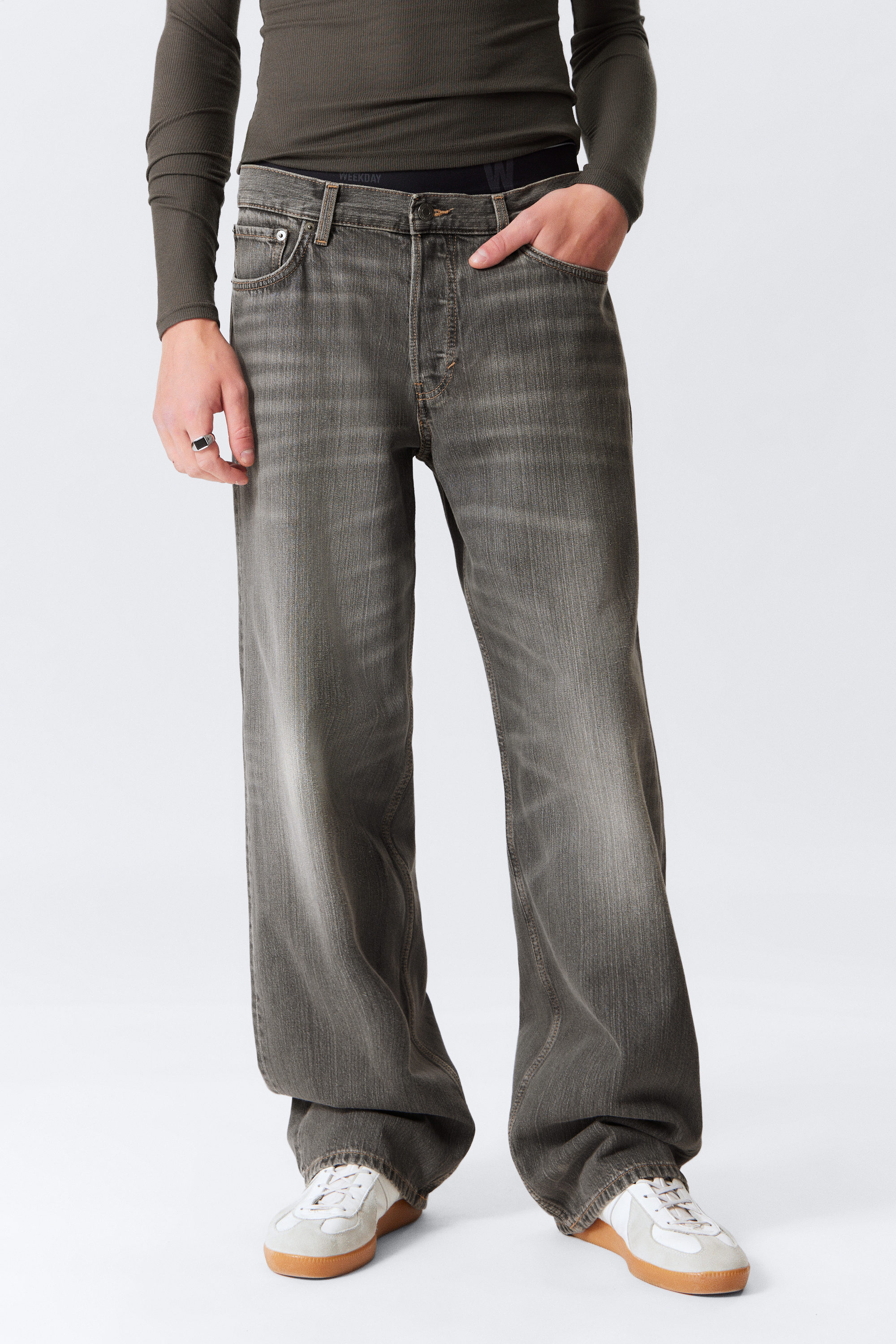 Mine Grey - Dunkelgrau - Sphere Low Waist Loose Straight Leg Jeans - 2