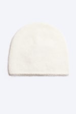 Poederwit - Beanie van harige alpacamix - 0
