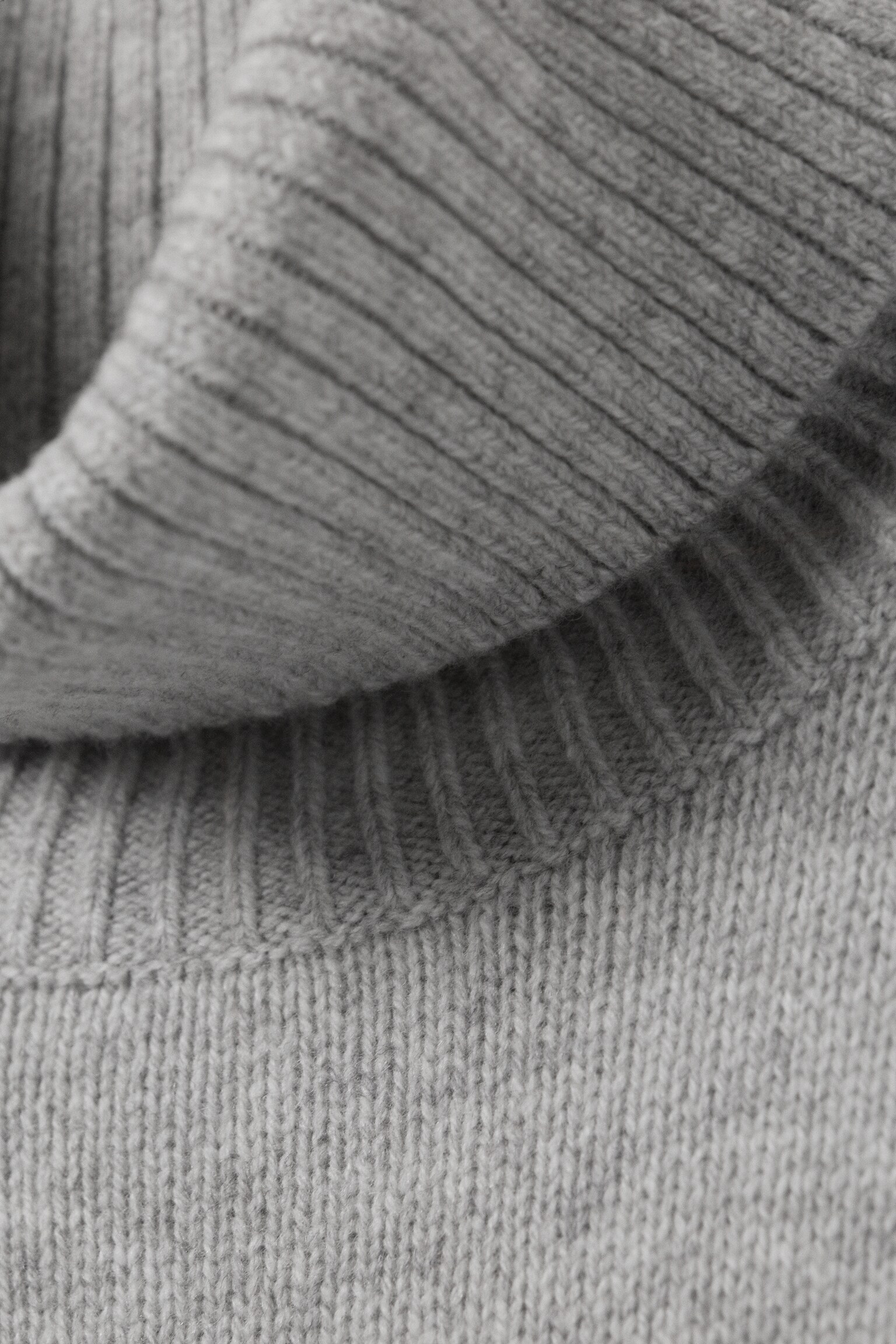 Oversize-Rollkragenpullover aus Wolle - Grau meliert/Dunkles Marineblau - 6