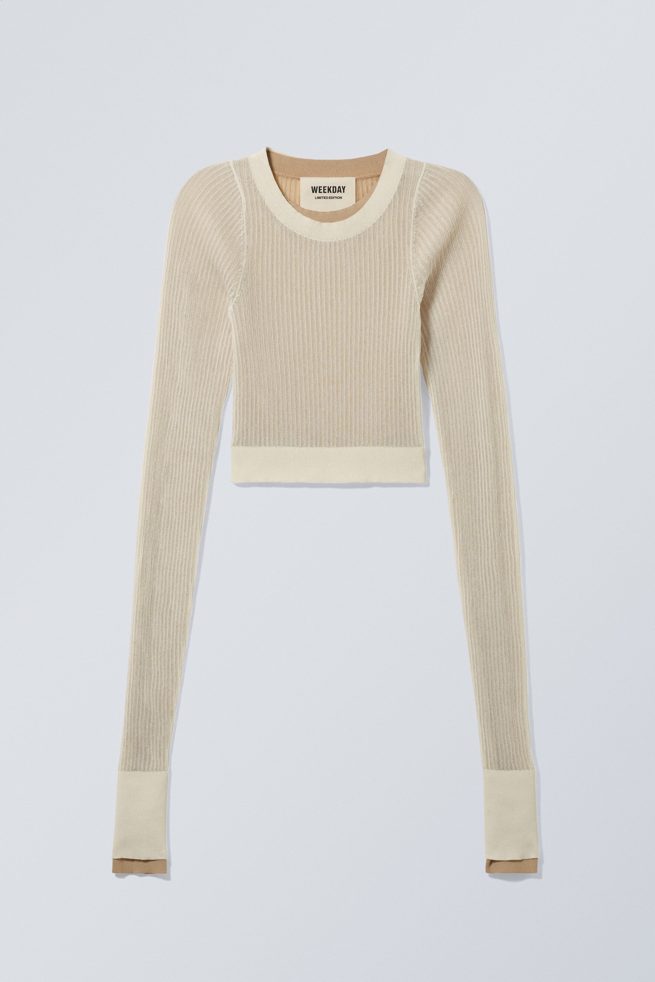 Beige / Dusty White - Dual Long Sleeve Top - 1