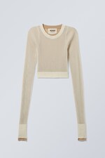 Beige / Dusty White - Dual Long Sleeve Top - 1