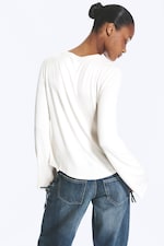 Weiß - Longsleeve-Top aus Viskose - 3