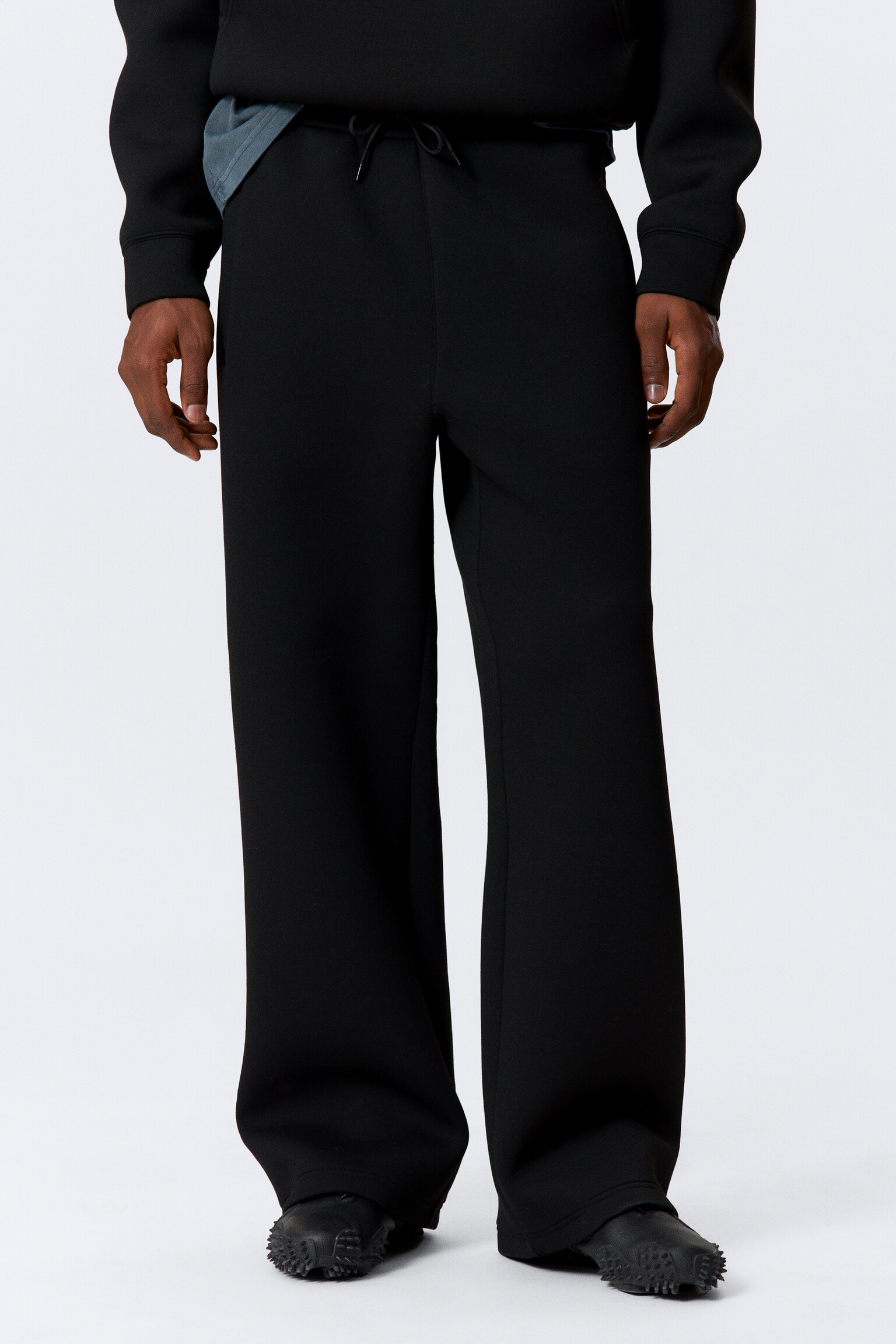 Loose Fit Scuba Sweatpants - Black/Dark Navy Blue/Grey Melange/Dark Brown - 4