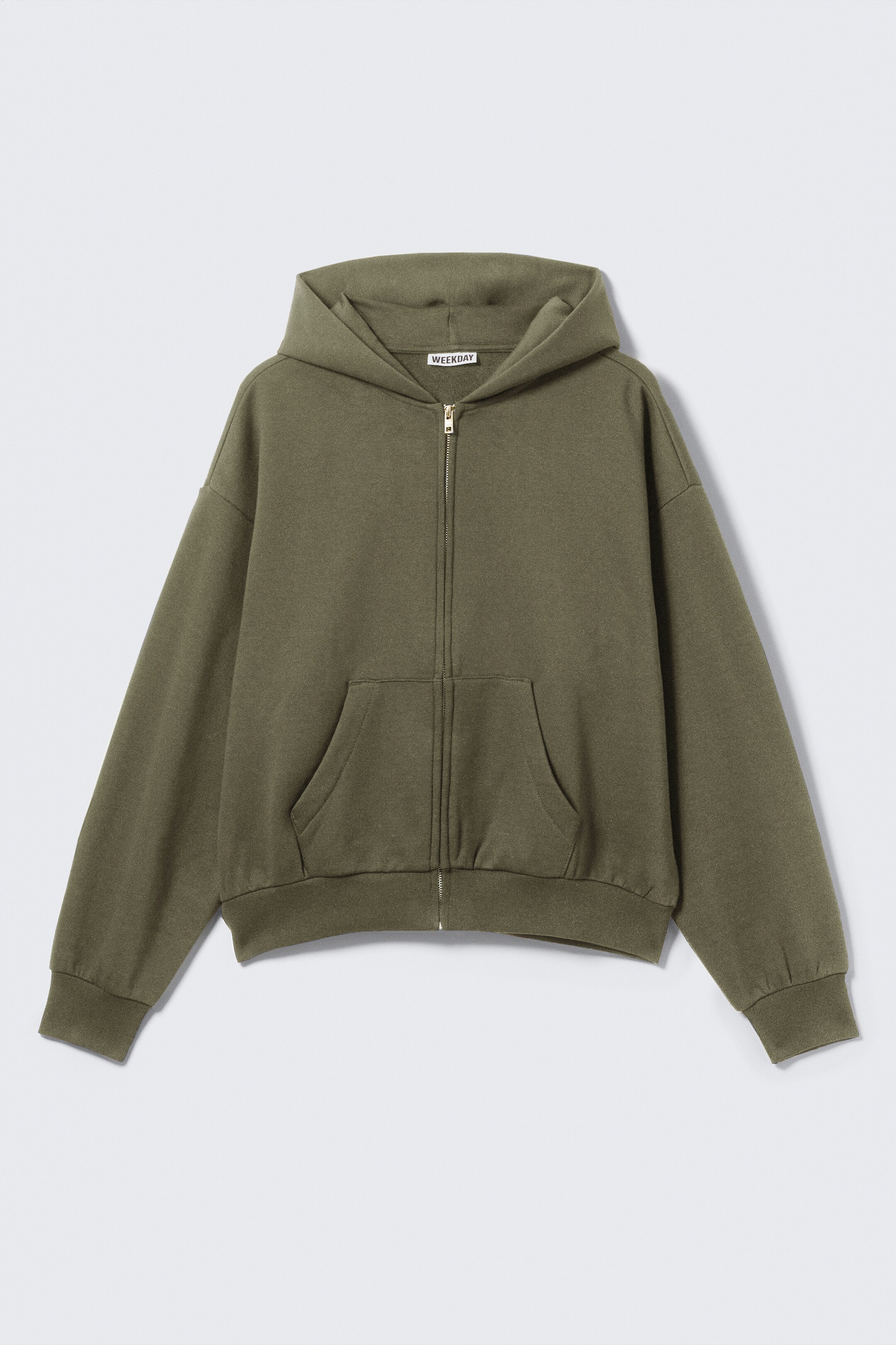 Visa större bild: Loose Zip Hoodie - Tvättad mörkgrön - HERR | H&M FI 5
