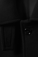 Schwarz - Langer Oversize-Mantel aus Wollmischung - 6