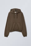 boxy midweight zip hoodie - Dark Brown | Weekday GB