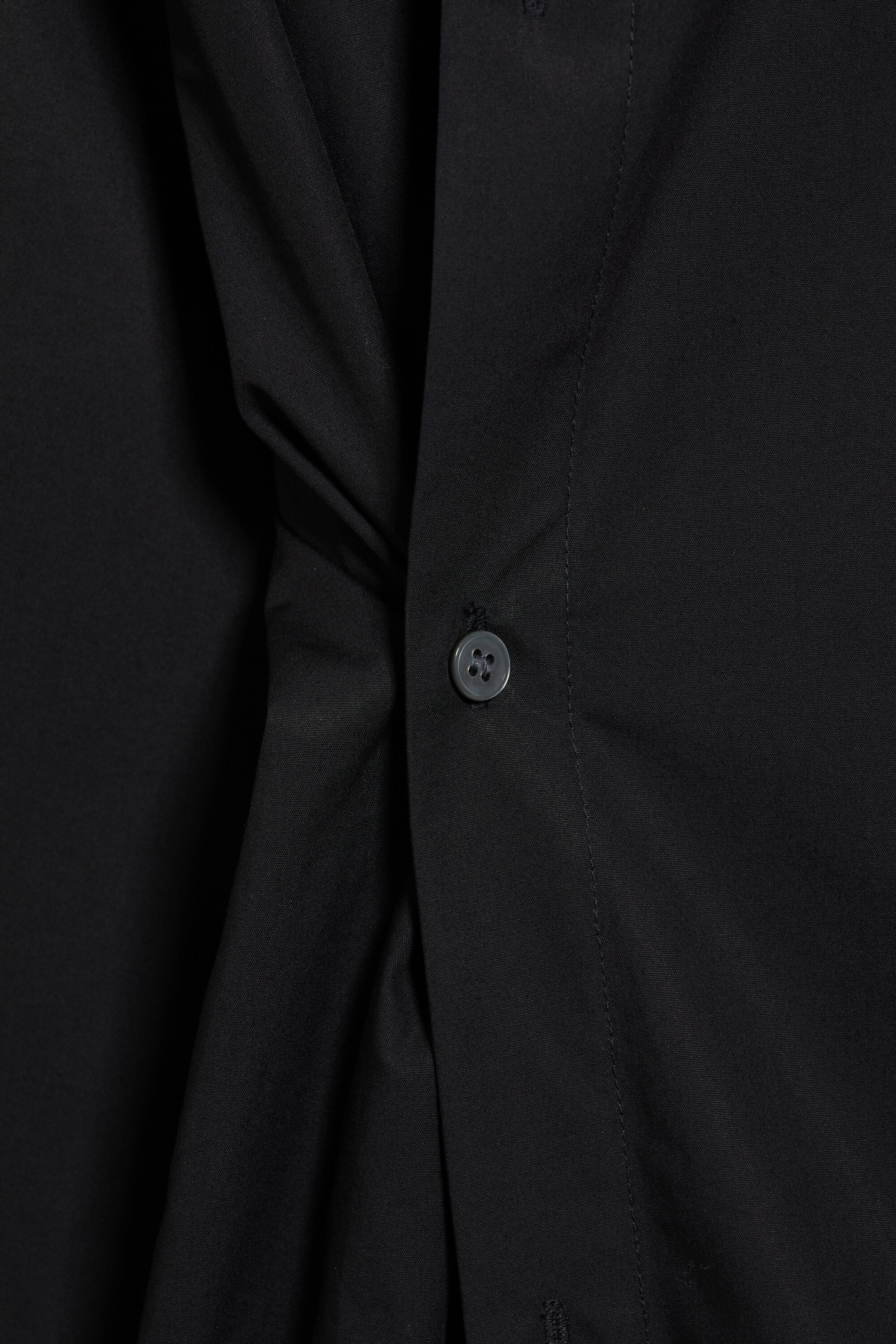 Off-black - Cross-buttoned Expand Shirt - 7
