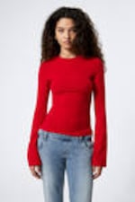 Knallrot - Longsleeve aus Baumwolle - 0