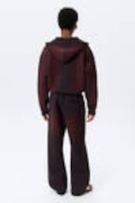 Paarsrood met wassing - Joggingbroek van gewassen scubastof - 4