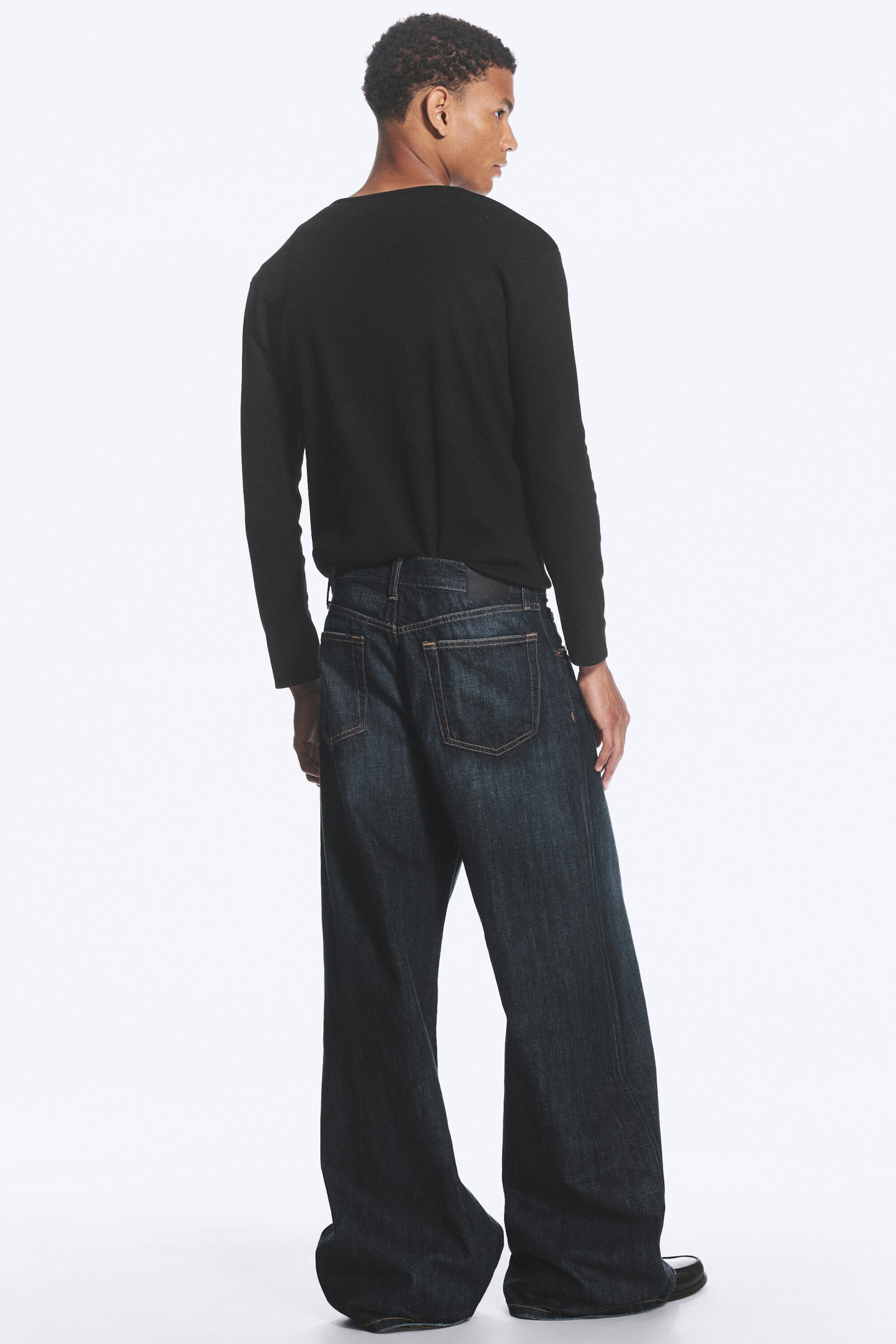 Deep Ocean Blue - Dunkelblau - Solar Regular Waist Loose Wide Unisex Jeans - 5