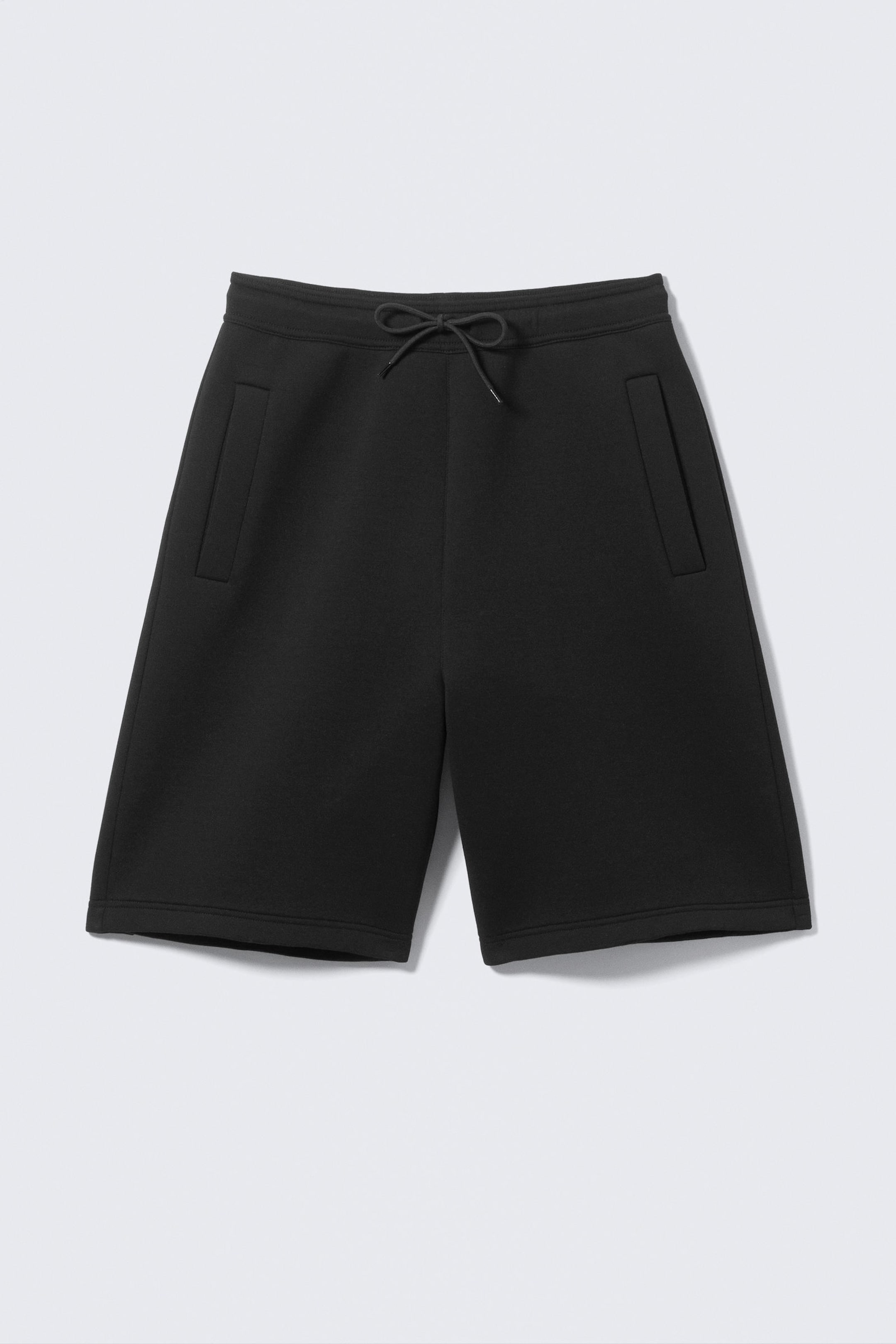 Black - Loose Fit Scuba Shorts - 1