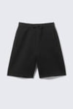 Black - Loose Fit Scuba Shorts - 4