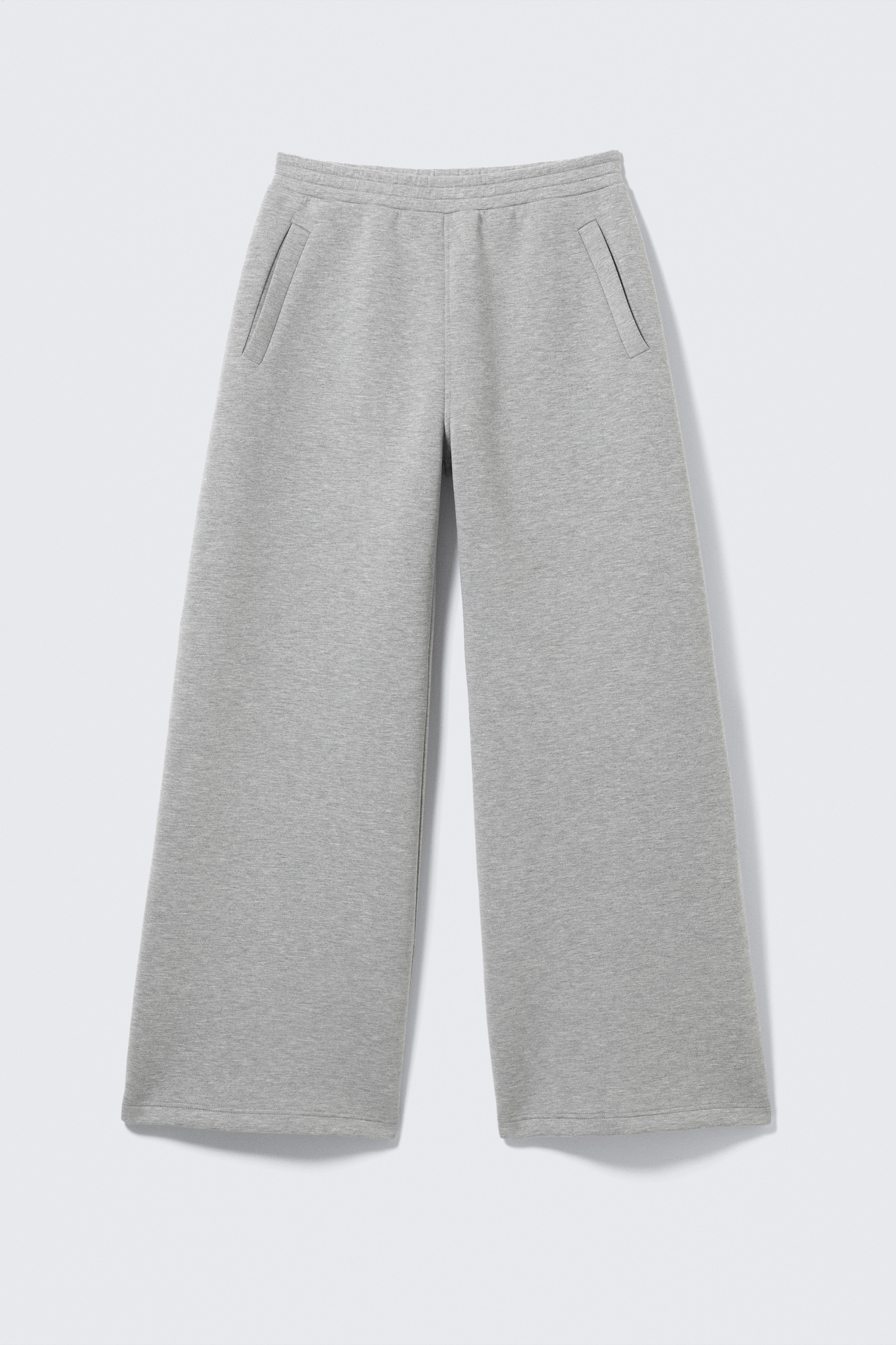 Lockere Scuba-Jogginghose mit weitem Bein - Grau meliert/Schwarz