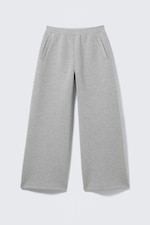 Grey Melange - Relaxed Barrel Leg Scuba Sweatpants - 4