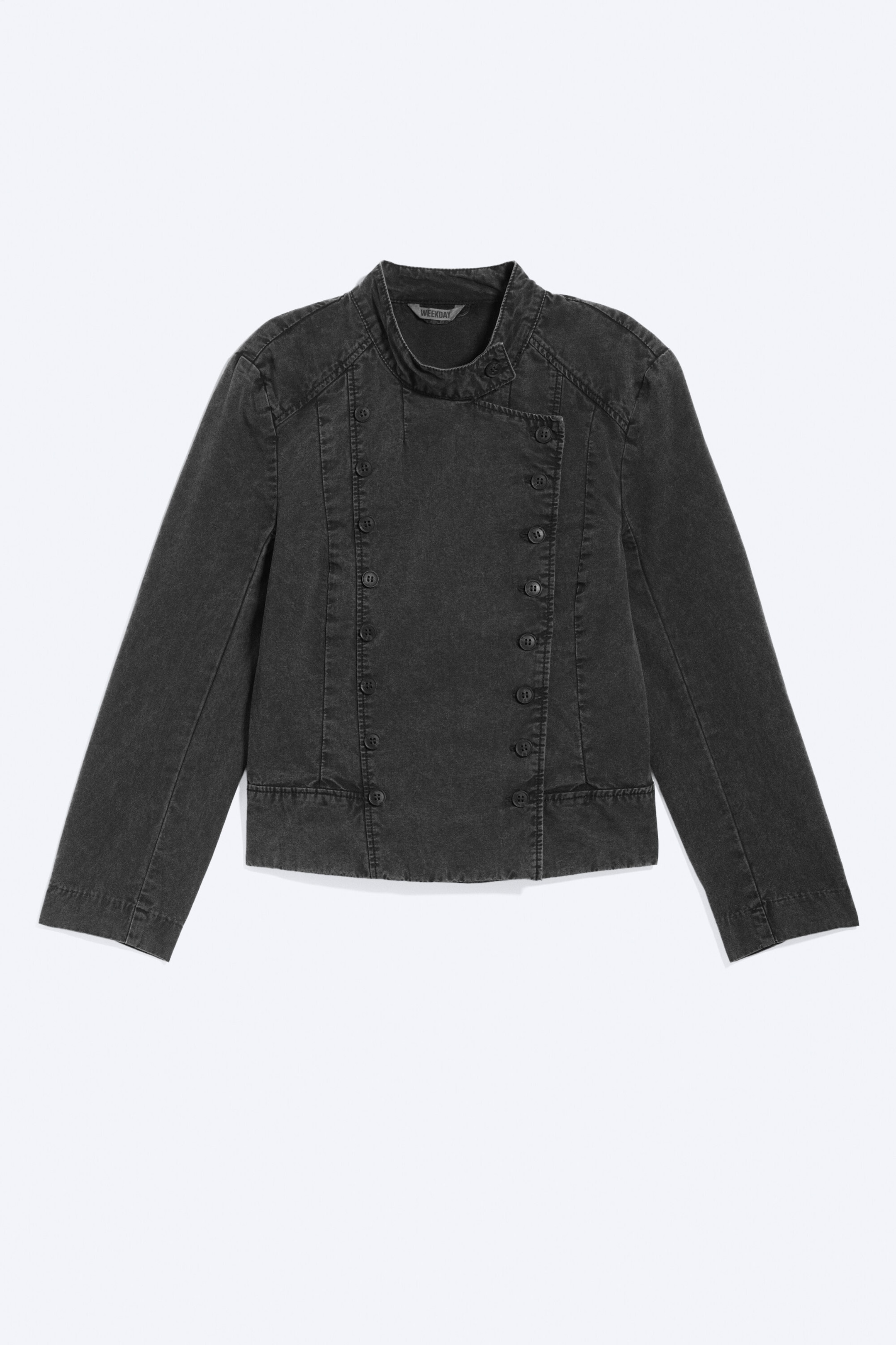Verwaschenes Schwarz - Doppelreihige Kurzjacke - 1