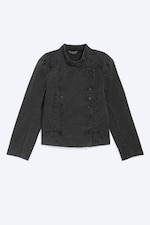 Verwaschenes Schwarz - Doppelreihige Kurzjacke - 0