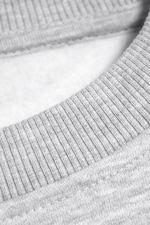 Grey Melange - Cropped Oversized Sweatshirt - 4