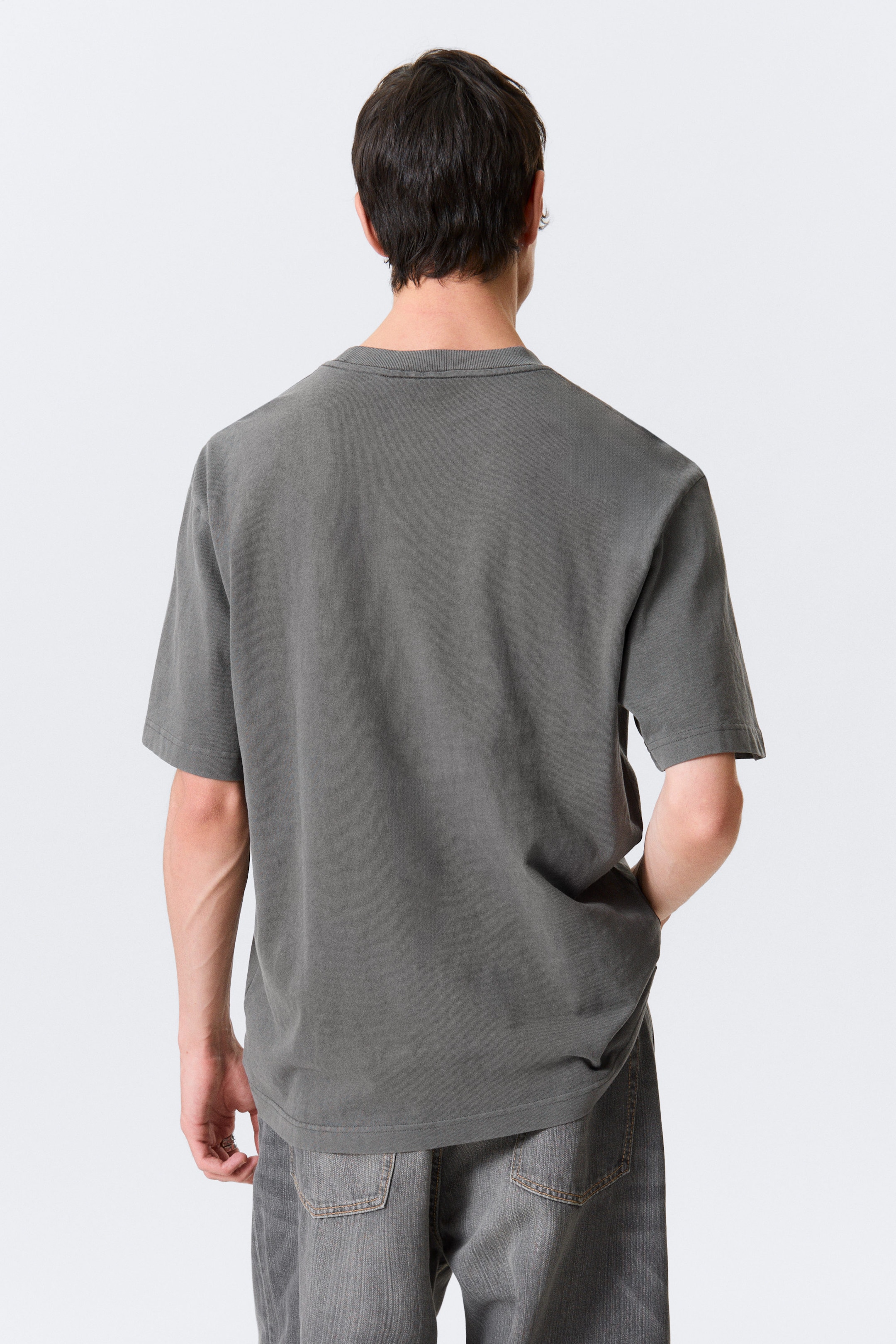 Noir délavé - SYSTEM - T-shirt imprimé graphique décontracté - 2