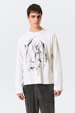 White - Skeleton Angel - Geweldig boxy T-shirt met graphic en lange mouwen - 0