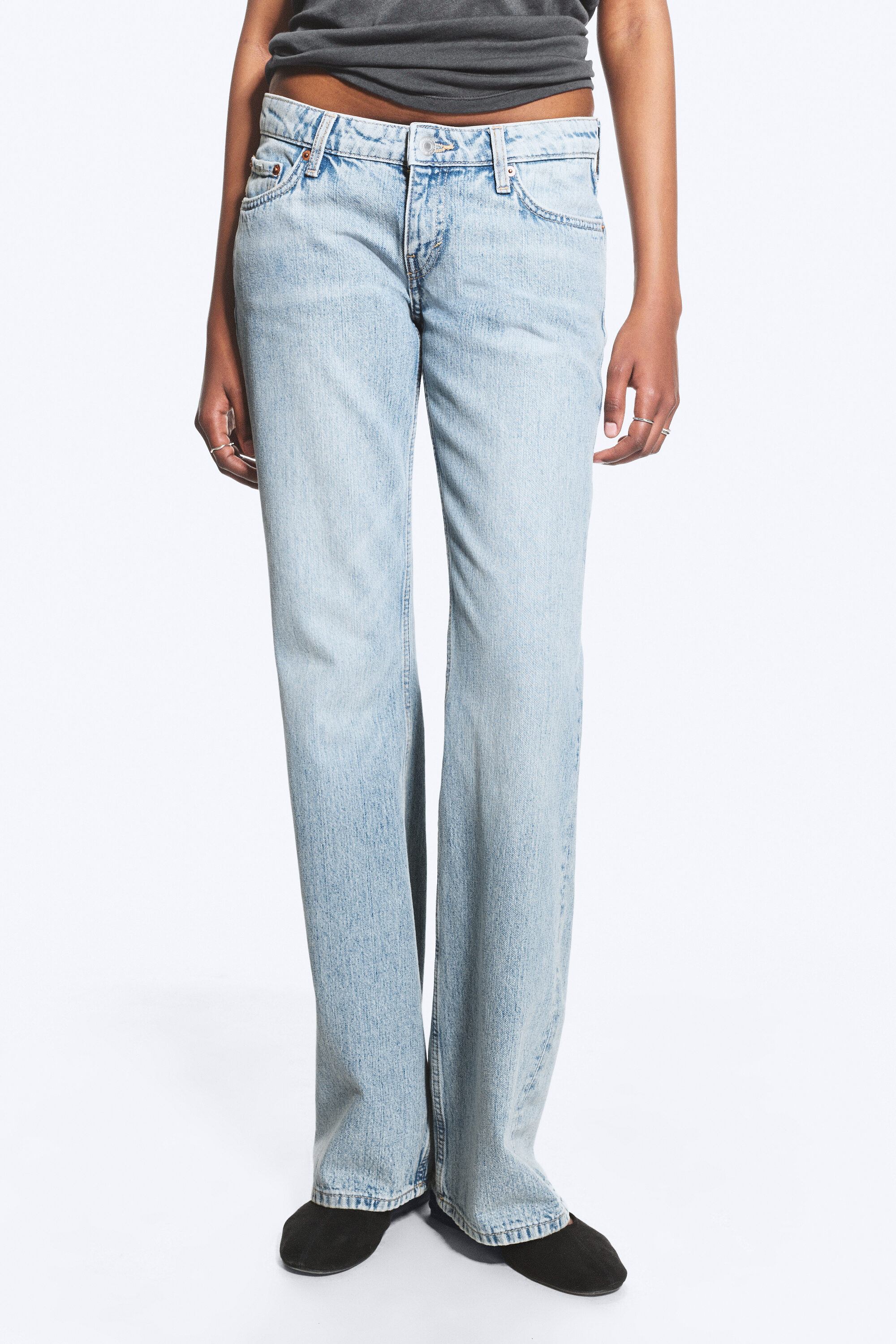 nova low rise slim bootcut jeans - Lip Blue - Light Blue | Weekday WW