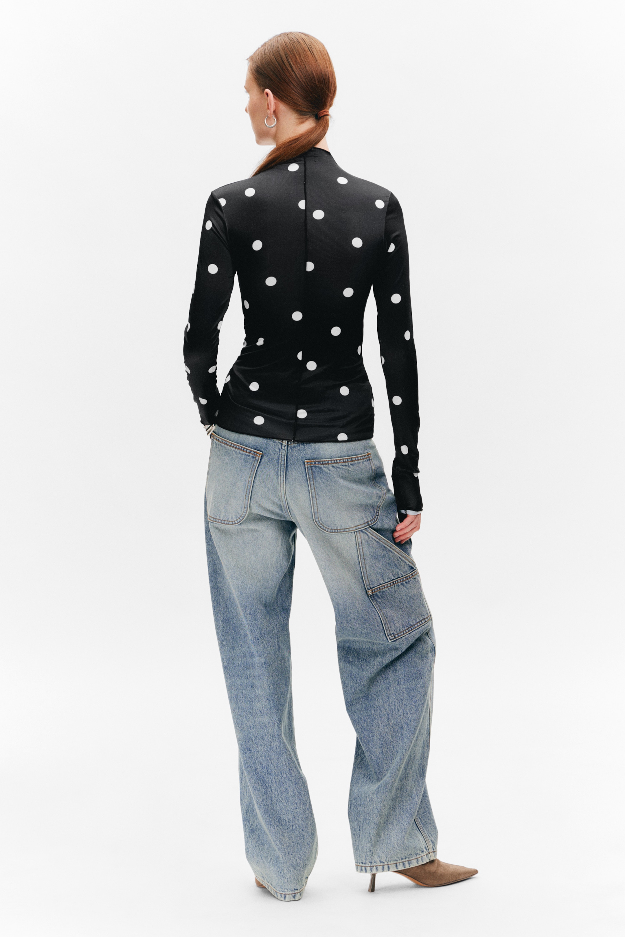 Zobrazit větší obrázek: Slim Fit Long-Sleeved Mock-Neck Top - Černá - ŽENY | H&M CZ 3