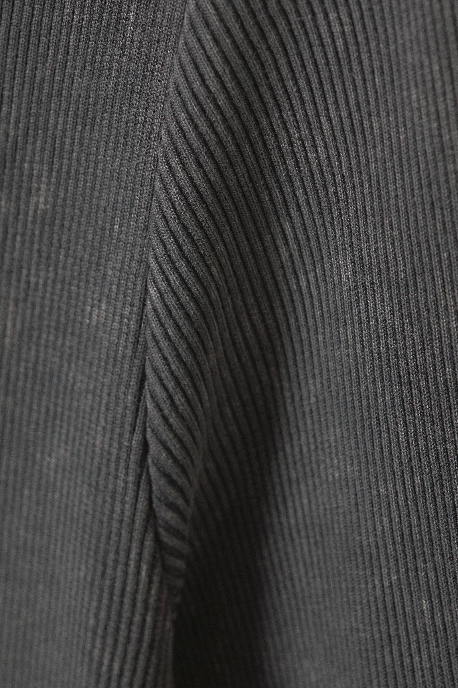 rib fitted long sleeve boatneck - Grey | Weekday WW