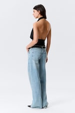 Schwarz - Drapiertes Neckholder-Top - 3