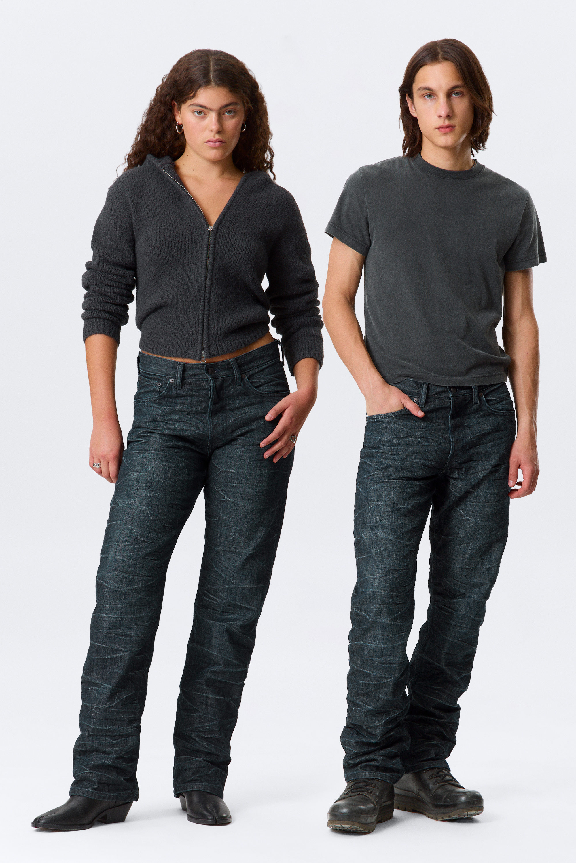 Ridge Blue - Dark Blue - Orbit mid rise regular straight leg jeans - 1