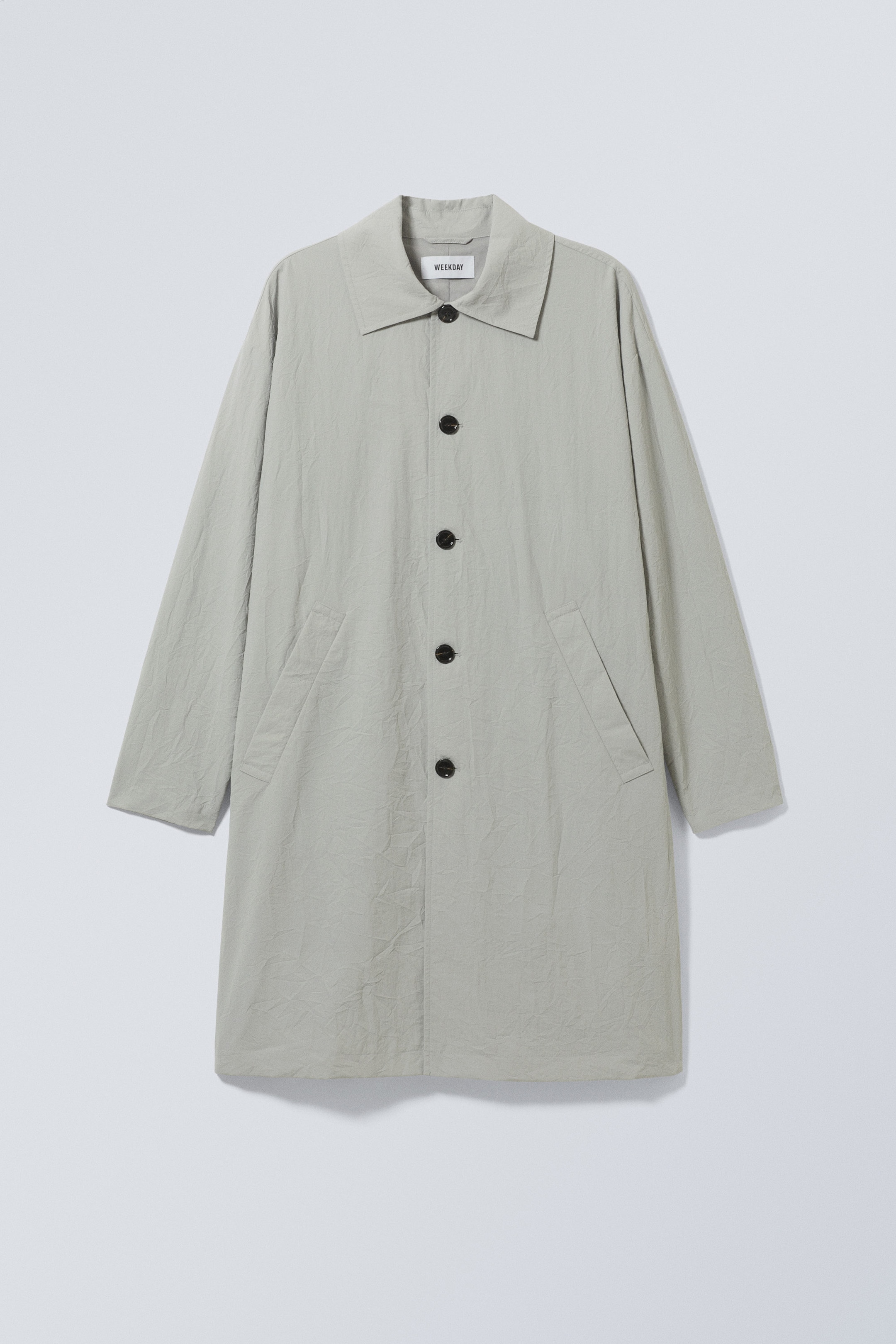 Gris cendré - Manteau oversize en nylon Matty - 0