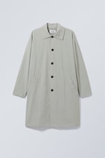 Gris cendré - Manteau oversize en nylon Matty - 0