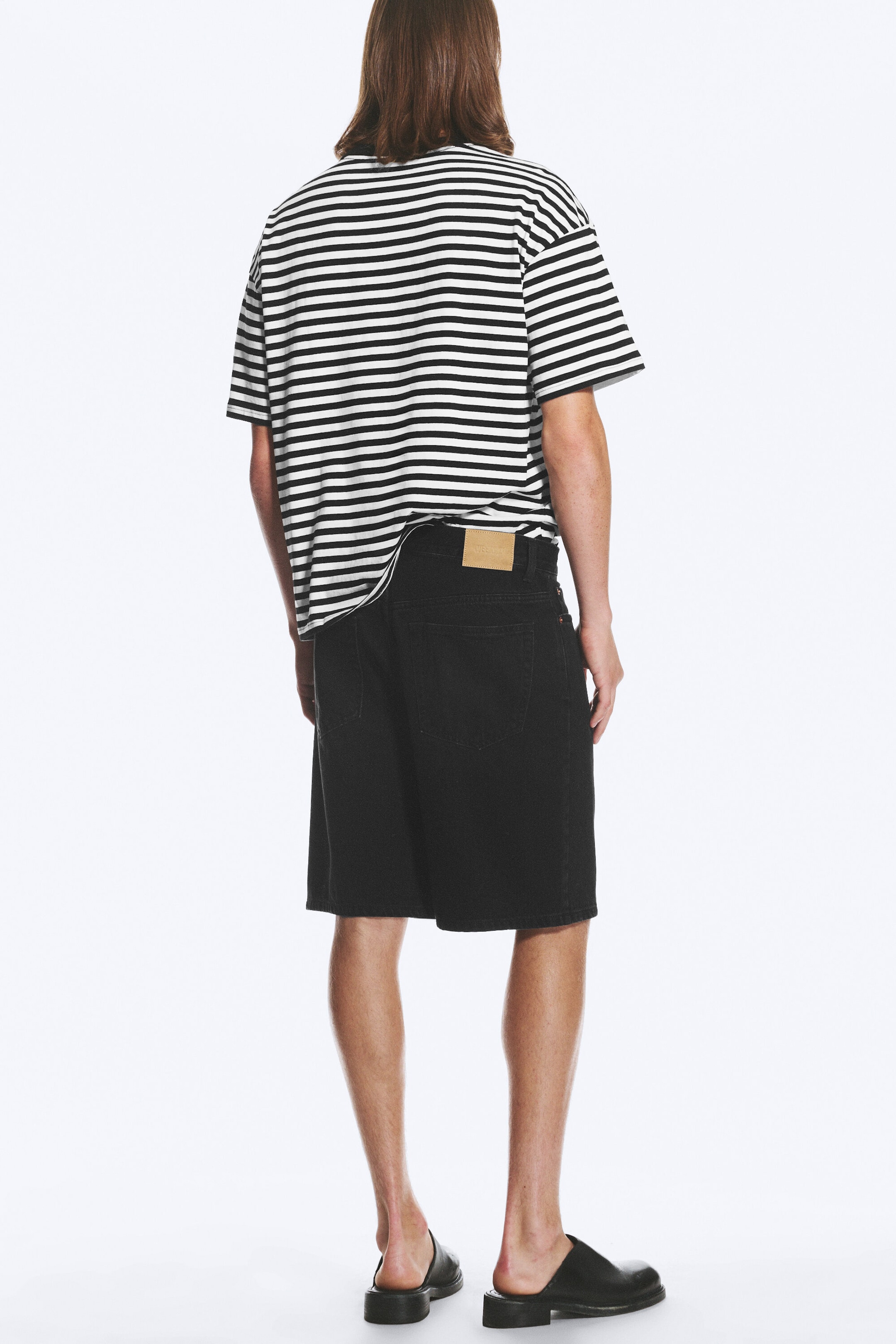 Tonet svart - Galaxy mid waist løse denimshorts - 3