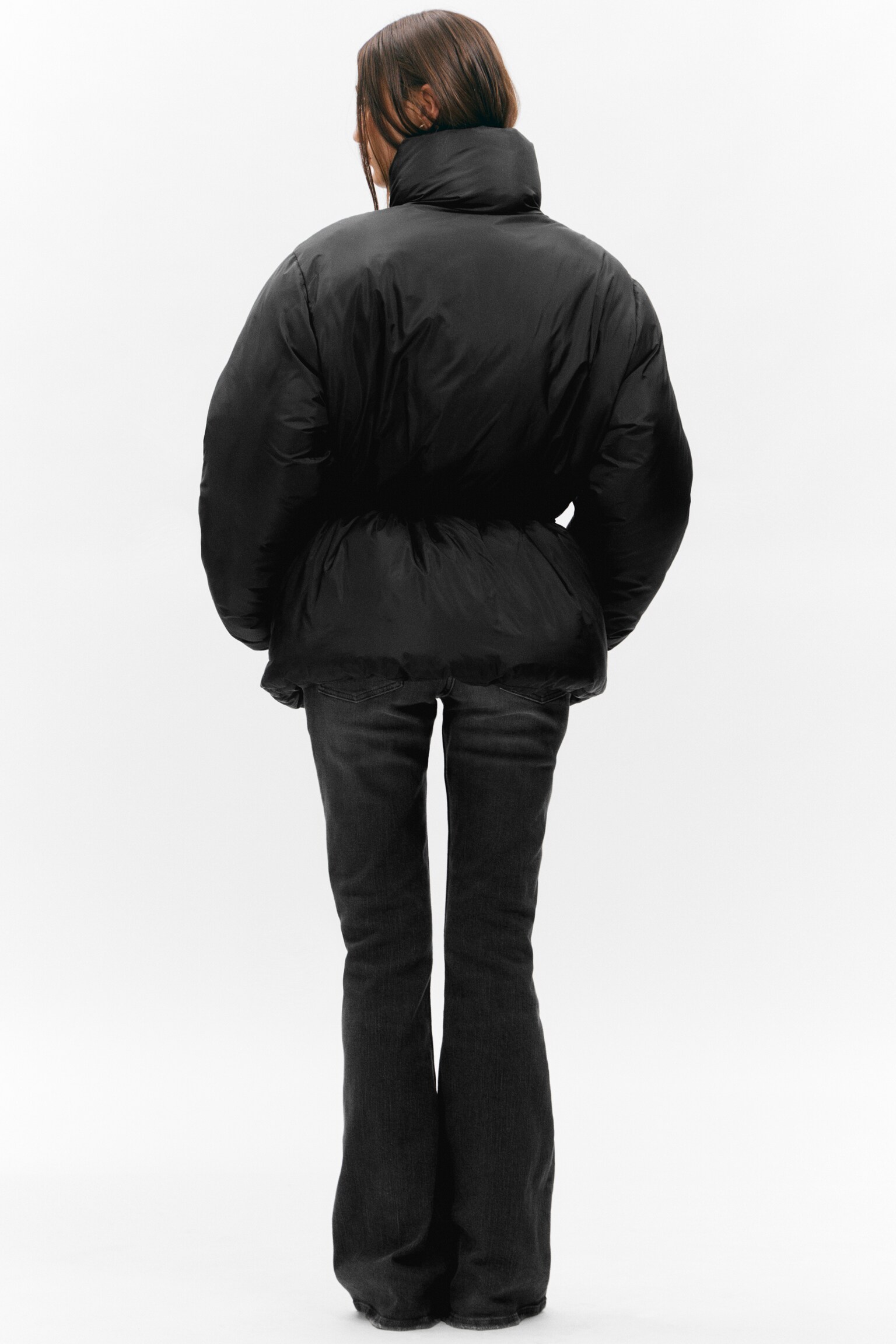 Oversized Puffer Jacket - Black - 3